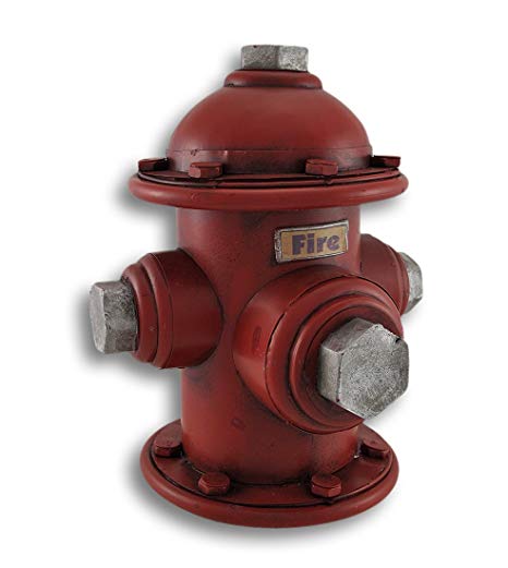 Zeckos Metal Toy Banks Vintage Look Metal Fire Hydrant Coin Bank Money 7 X 9 X 6.5 Inches Red