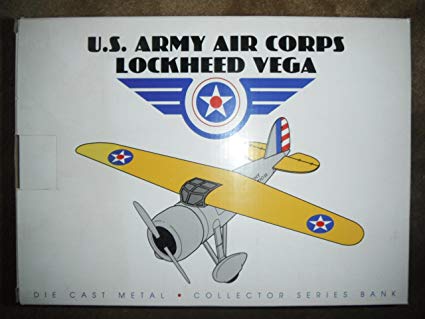 U.s Army Air Corps Lockheed Vega Die Cast Collector Bank