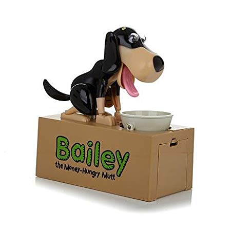 Bailey the Money-Hungry Mutt Electronic Doggy Bank in Sand
