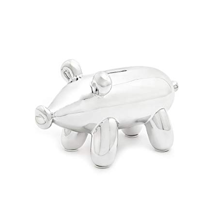 Made By Humans Balloon Money Bank - Baby Piggy - Unique Gift for Babies, Girls and Women - Silver