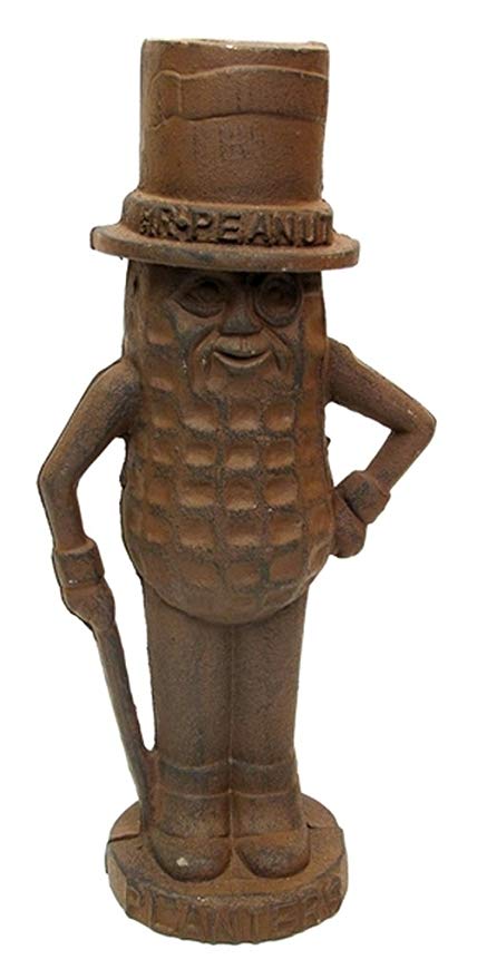 Best Quality- Mr. Peanut Man Cast Iron Bank Large Rust