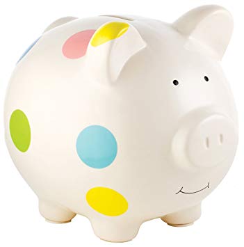 Pearhead Ceramic Piggy Bank, Makes a Perfect Unique Gift, Nursery Décor, Keepsake, or Savings Piggy Bank...