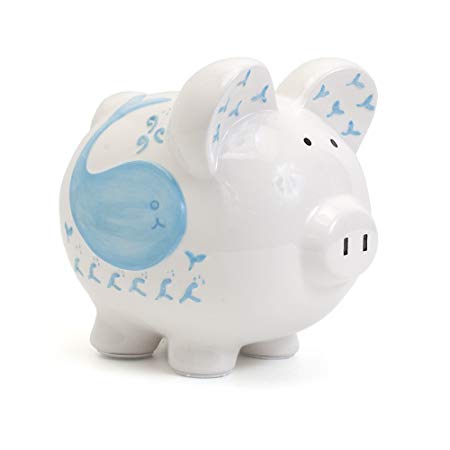 Child to Cherish Ceramic Piggy Bank for Boys, Willy the Whale
