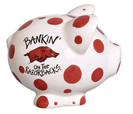 Ceramic Collegiate Piggy Bank Arkansas Razorbacks