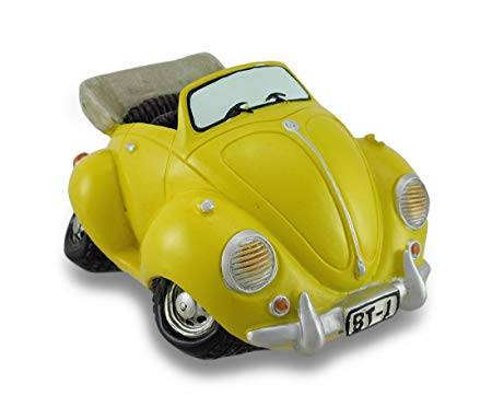 Yellow Convertible Vintage Car Piggy Bank Resin Toy Banks Yellow