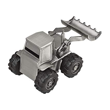 Creative Gifts Front Loader Bank, Pewter Finish.