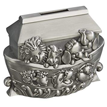Creative Gifts Noahs Ark Animals Brushed Pewter Coin Bank,4x5