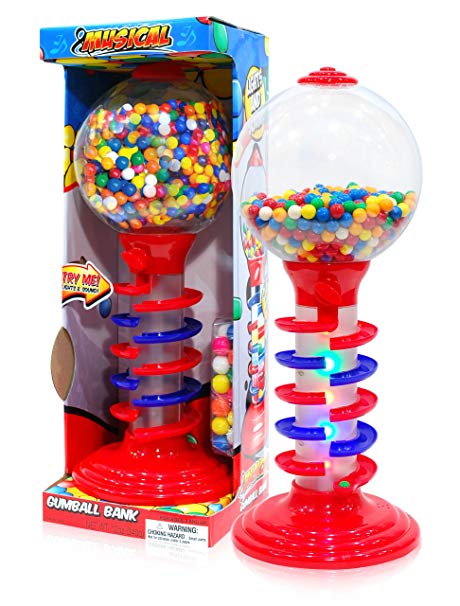 Sweet N Fun Light and Sound Spiral Gumball Bank with 340G Gumballs, 21