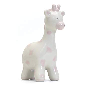 Child to Cherish Ceramic Spotted Giraffe Piggy Bank, Pink