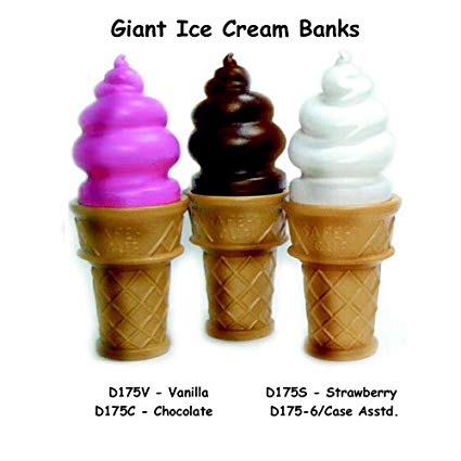 Fantazia D175S 28 H Giant Ice Cream Cone Coin Bank - Strawberry by Fantazia Company