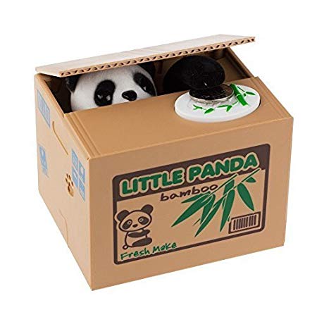 Goldenvalueable Cute Stealing Coin Cat Money Box Panda Bank