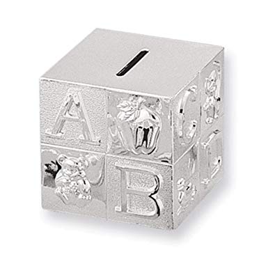 Jewelry Adviser Gifts Silver-plated Baby Block Bank