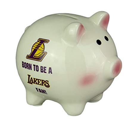 The Memory Company NBA Los Angeles Lakers Team Ceramic Piggy Bank