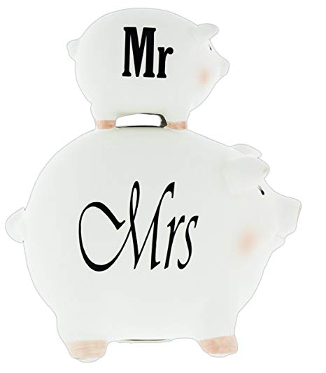 Young's His Money/Her Money Ceramic Piggy Bank, 8-Inch (Mr/Mrs)
