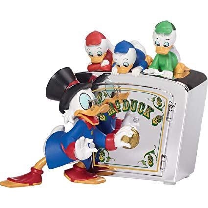 Precious Moments Disney Duck Tales Bank - Scrooge McDuck Huey Dewey And Louie