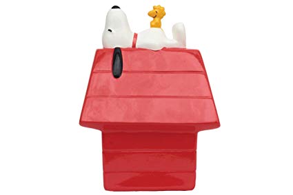 Peanuts Snoopy Dog House Ceramic Bank, Red, 6.5 x 8.875 x 5.25-Inch
