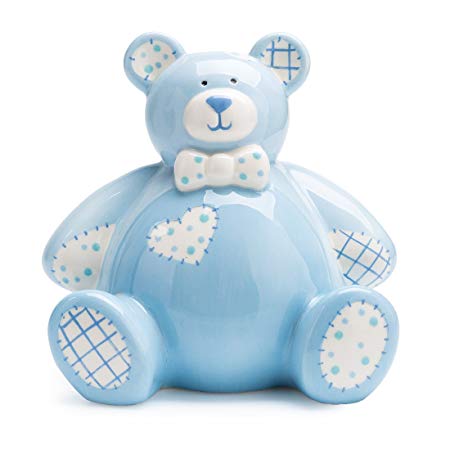 FORLONG FL2029 Blue Bear Piggy Bank Ceramic for Boys and Girls