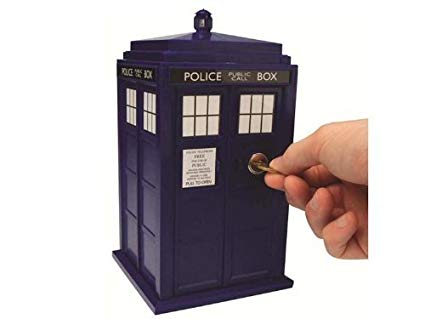 Doctor Who Tardis Safe - With Lock and Key - Lights and Sounds, Bigger on the inside