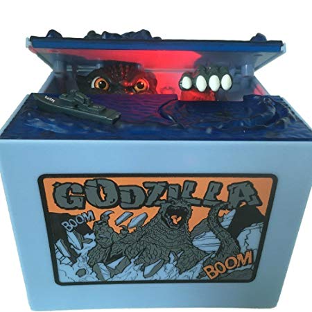 Cool Musical Automatic Godzilla Bank Stealing Coin Moving Dinosaur Monster Electronic Money Bank Godzilla Piggy Bank Birthday Toy Gifts … (Godzilla Bank)