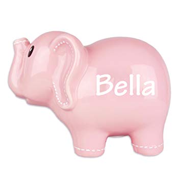 Personalized Pink Elephant Bank Ceramic Piggy bank