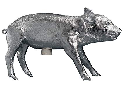 Areaware Bank in The Form of a Pig, Silver Chrome