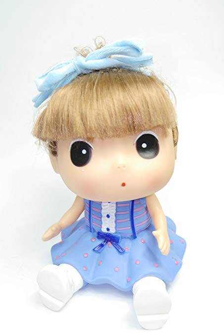 9.8 Inch Ddung Blue Doll For Girls Coin Bank-Kids Savings Money Piggy Bank