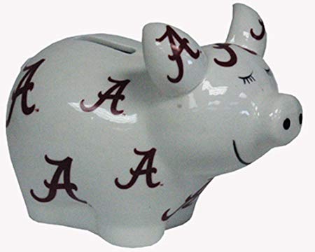 NCAA Alabama Crimson Tide Piggy Bank with All Over Logo