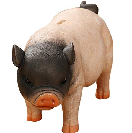 Creative Simulation Resin Pig Coin Money Piggy Bank Bitrthday Gift Toy for Kids Children 10