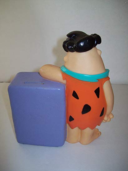 Vintage 1992 Hanna Barbera Fred Flintstone with Safe Plastic Bank